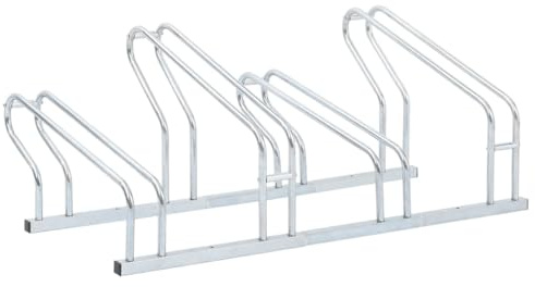 Gecheer Support pour 4 vélos au sol indépendant en acier galvanisé, support pour stationnement, utilisation intérieure et extérieure, garage et jardin