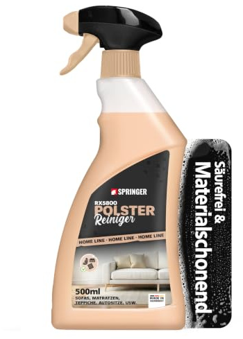 SPRINGER RX5800 Polsterreiniger 500 ml, Fleckenentferner | Made in Germany | Allzweck-Textilreiniger & Fleckenentferner für Fett, Kaffee & Rotwein | für Sofa, Sessel, Teppich & Auto