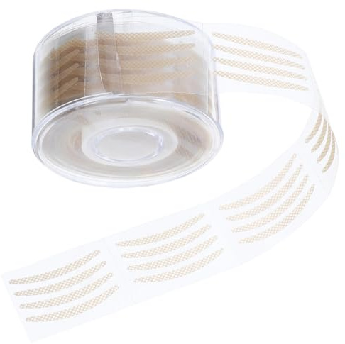 Mikinona Tiras Transparentes para Levantar Párpados 600 Parches Cinta Adhesiva de Fibra Malla Tipo S para Maquillaje Natural y Uso Cotidiano en Mujeres