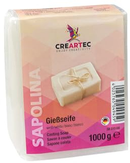 CREARTEC Savon à couler - Savon à fabriquer soi-même - Couleur : transparent - Quantité : 1000 g - Mousse crémeuse - Végétalien - Fabriqué en Allemagne