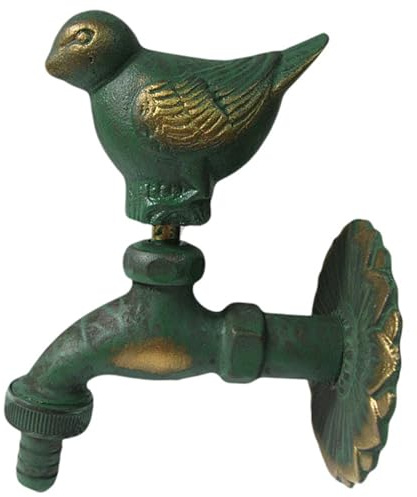 Robinet de jardin, robinet de tuyau d'arrosage en laiton vintage avec poignée pigeon, extérieur mural, d'eau extérieur pour tuyau 'eau 3/8 po, 'arrosage, rob