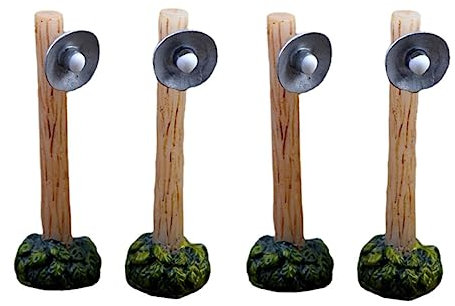 HEALSOPTHY 4 Pezzi Lampioni da Giardino Resina per Decorazione Micro Accessori Diy per Miniature Lampade da Esterno per Piante e Decorazioni Natalizie