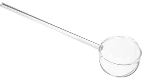 Zerodeko Long Handle Glass Sauce Spoon 10-inch Reusable Dessert Spoon for Stirring Tea Coffee and Serving Sundaes