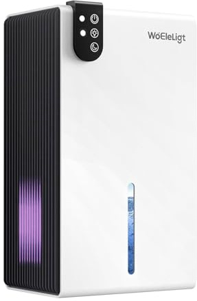 Dehumidifier for Home (85 OZ,1000 sq ft) Small Dehumidifiers for Basement, Auto Shut-Off, Sleep Mode, 7 Color Light, Quiet Dehumidifier for Bedroom, Bathroom, Living Room with Drain Hose(Sliver White)