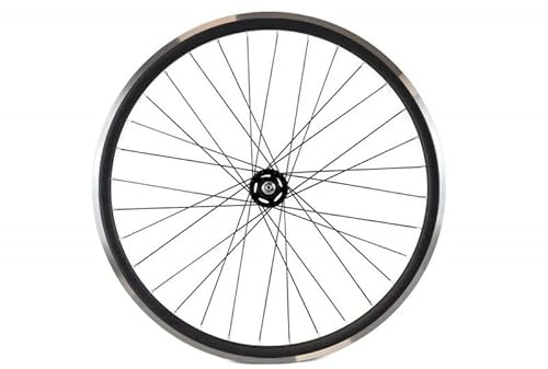 Bakhjul Santafixie 700C 30 mm – Bana CNC – Enkelväxel – Flip-Flop-nav – Aluminium + Däck 700x25C + Slang (Svart)