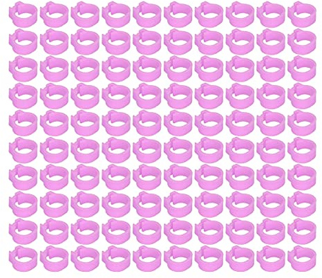 Zerodis Anelli per Zampe di Piccione da 100 Pezzi da 8 Mm, Fasce di Identificazione in Plastica per Piccioni, con Riutilizzabile Facile da Installare per la Marcatura di Colombe di (Pink)