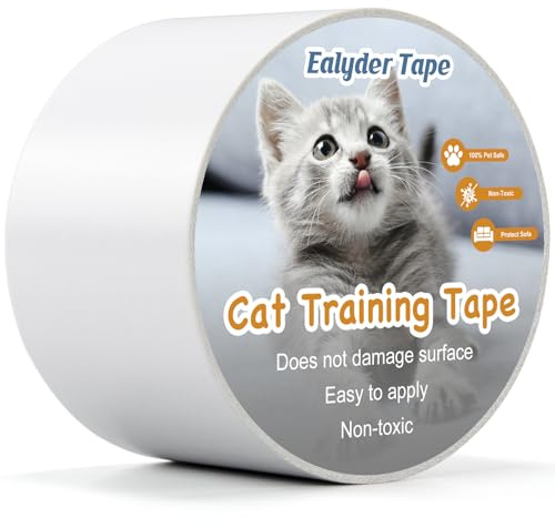 Ruban Entraînement Chat 7,5cmx27,4m Anti-Griffe Meubles Transparent | Ruban entraînement double face transparent. Protège meubles, anti-griffes chats/chiens, sans danger.