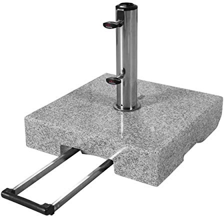 Doppler Active Trolley Granitsockel – 50 kg mit ausziehbarem Zuggriff und Rollen – Für Sonnenschirme – Rostfrei