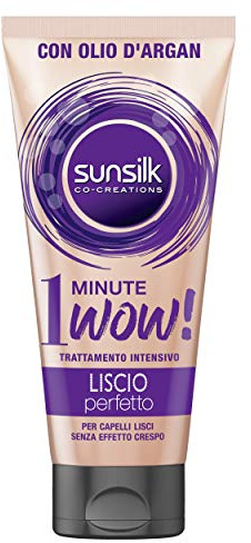 Sunsilk, Intensive Behandlung 1 Minute Wow, Maske für glattes Haar ohne Frizz-Effekt, mit Arganöl, perfekte glatte Linie, entwirrt und repariert mit ultraschneller Wirkung, 180 ml