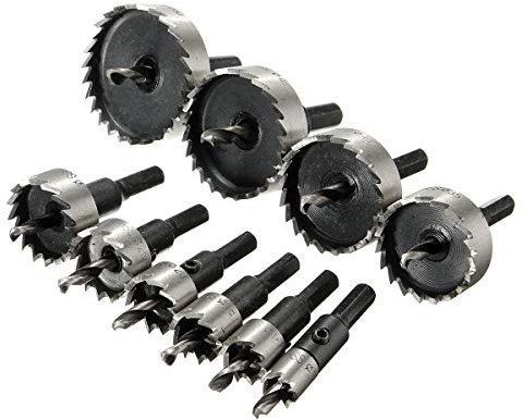 TuToy 10 Stücke 12/16/18/20/25/30/35/40/45/50 Mm Hss Lochsäge Cutter Set 12-50 Mm Metall Holz Legierung Bohrer