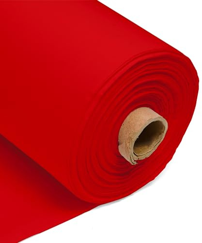100% Cotton Fabric 60 Inch 150cm Wide 150GSM Material for Sewing, Dressmaking, Quilting, Curtain Linings, Pillowcases & Totes Fabric by The Half Metre by Discount Fabrics LTD(Red, 0.5m)