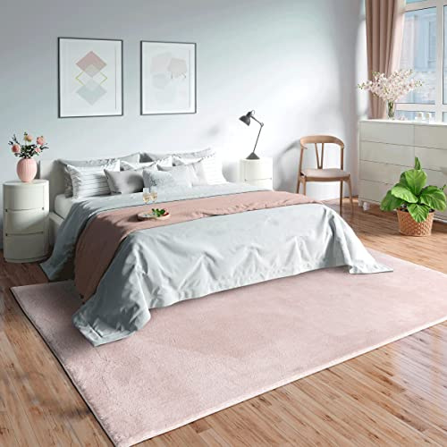 Mia's Teppiche Olivia Wohnzimmer/Schlafzimmer Teppich - waschbar - 60x110 cm, Rosa