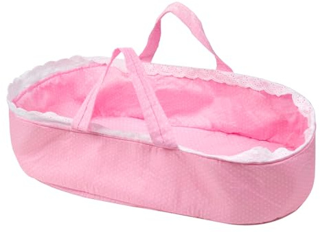 Reborn Baby Dolls Baskets Pink Crib Bed Soft Carrier for 17-22 inch Baby Doll Accessories Baskets with Handle