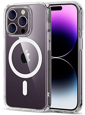 ESR für iPhone 14 Pro Max Hülle, Kompatibel mit MagSafe, Classic Hybrid Magnet Handyhülle iPhone 14 Pro Max Case Militärnorm Sturzschutz Kratzfeste Rückseite, Klar
