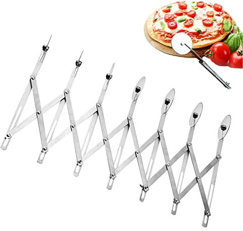 Ailgely Pizzaschneider, 7-Rad Pizza Roller Cutter, 430 Edelstahl Multifunktions-Mehrrad Pizzaschneider, Gebäck-Kuchen-Backschneider, Sieben-Runden-Cutter für Pizza, Kuchen, Waffeln und Teigkekse