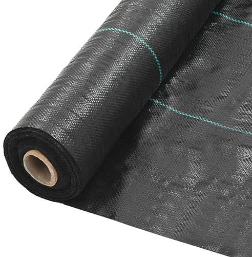 Weed Control Barrier Fabric 100gsm Black Heavy Duty Garden Landscaping Ground Cover Membrane - For Artificial Grass, Patios, Paths, Flower & Beds (4m x 10m)