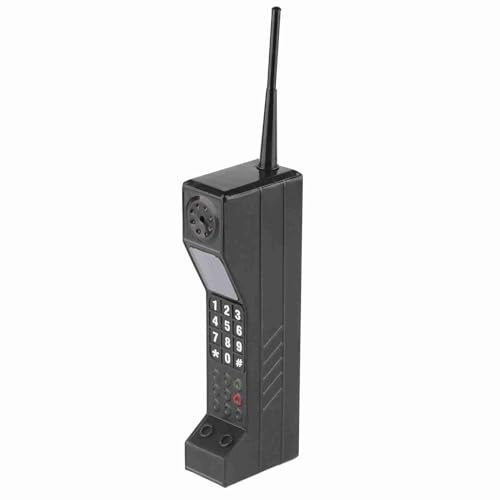 Dioche Téléphone Portable en Brique Rétro, Ornement de téléphone Portable en Brique rétro Modèle de téléphone Portable Vintage Simulation d'accessoires photographiques Ornements stylisés(Noir)