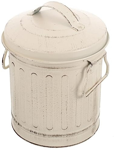 Uonlytech Metal Construction for Use with Fireplace Bucket Lid Ash Household Style, Iron with Large Capacity and Comfortable Grip, Vintage Storage Bucket for Kitchen Countertop