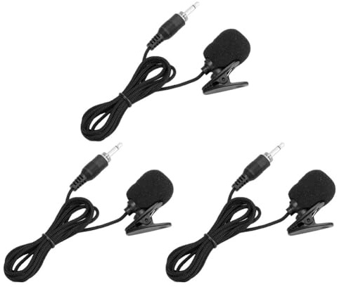 3PCS Lavalier- Mikrofon 3. 5mm Professionelles Universal- Schraubstecker- Mikrofon Verdrahtetes Ansteck- Kragen- Clip- Verstärker- Mikrofon für die Aufnahme Youtube Interview Video- Konferenz Podcast