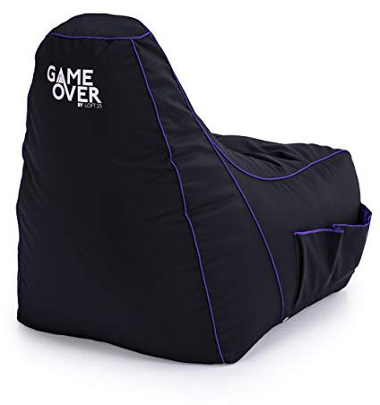 Game Over 8Bit sitzsack Kinder Mini Videospiel Bean Bag | Indoor Wasserbeständig sitzsack | Seitentaschen für Controller | Headset-Halter | Ergonomisches Design (Drachenhaut)