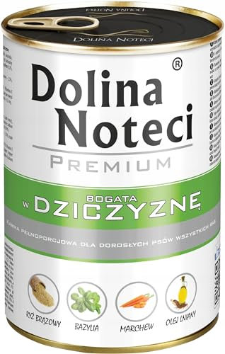 Dolina Noteci Premium Nassfutter für Hunde in Dosen mit Wildfleisch Glutenfrei 24 x 400g