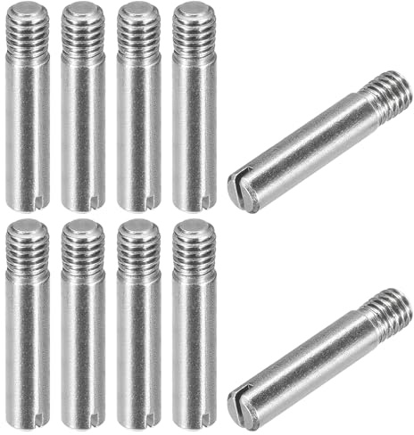 uxcell 10Pcs M6 x 30mm Slotted Cylindrical Pin 304 Stainless Steel Dowel External Thread Locating Pin for Furniture Cabinets