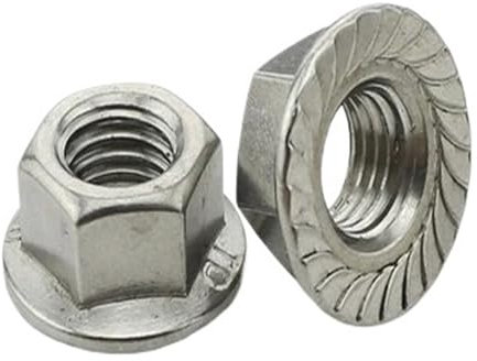 10 STÜCKE M8/M10/M12/M14/M16 Edelstahl Flanschmutter, Kontermutter, Konter Sechskant Flanschmutter Hardwar Rutschfeste Mutter(M16)