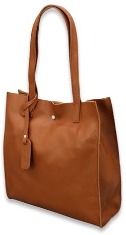 Adel Bags BENITA Damen Shopper Tasche Echtleder Handgefertigt Tote Bag | Schultertasche, Echtes Leder, Henkeltasche mit Herausnehmbarem Innenfach, Magnetverschluss, Stylisch, Made in Italy