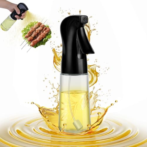 hoforife 150 ml/5,5 oz glasflaska för olivolja sprayflaska för köksmatlagning, olja mister spraydispenser flaska med portionskontroll (vit)