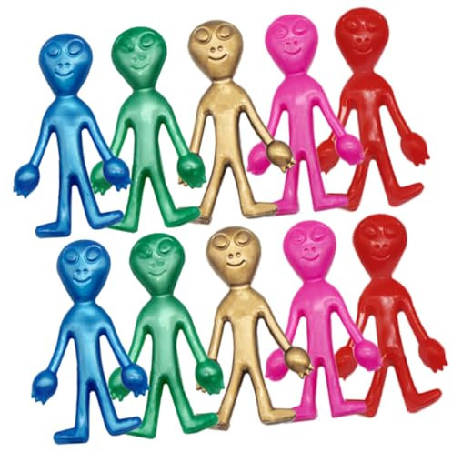 ibasenice 20pièces Jouets Aliens TPR Flexibles pour Garçon Fille Jouets Décompression Créatifs Antistress pour Fêtes Anniversaire Et Récompenses Scolaires
