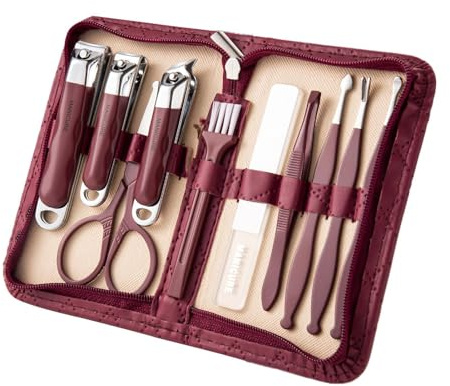 Juego de cortadoras de uñas, conjunto de herramientas para el cuidado de las uñas,Cuchara de oreja 10x | Kit de de manicura, kits de aseo profesional, herramientas de para viajes en