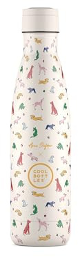 Cool Bottles Botella Térmica Acero Inoxidable 500 ml Fiesta Doggie | Bebidas frías 36h y calientes 18h, acabado exclusivo impresión 3D, acero inoxidable, sin BPA