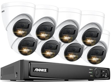 ANNKE 4K PoE Surveillance System, 16 Channel 12MP NVR with 8X 8MP Security IP Cameras, Person/Vehicle Detection, Remote Access, Colour Night Vision, CCTV Camera System for 24/7 Recording (NO HDD)