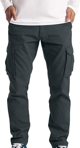 Pantaloni Uomo Cargo Eleganti Lavoro Casual Pantalone Tuta Comodo Larghi Leggero Pantaloni Da Camminata Cotone Elasticizzato Cargo Pants Estivo Con Tasche Laterali Jogging Pantalone Tasconato