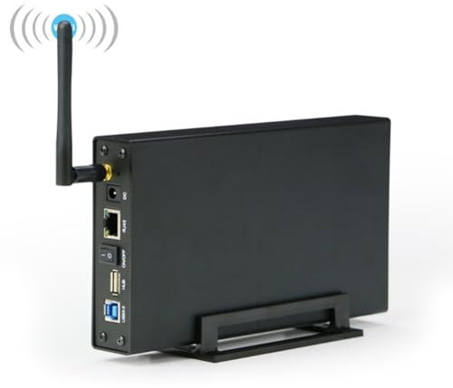 Restikiant Carcasa Portátil para HDD SSD de 3,5 Pulgadas, USB 3,0, RJ45, Ethernet, NAS, Servidor de Transmisión en Red, Almacenamiento para Estuche, Enchufe UE