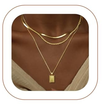 VIROMY 3Pcs Halskette Gold Damen,14 Karat Vergoldet Stapelbar Mehrlagige Halskette,Schlangenketten-Drehdraht Halskette Set Gold