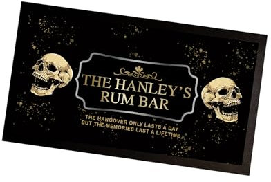 Tapis de bar personnalisé au rhum | Nom personnalisé – Chemin de bar – Accessoires de bar