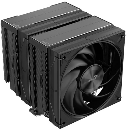 SAMA A60B Dissipatore ad aria per CPU - Design a doppia torre, 6 tubi di calore, 2 ventole PWM da 120 mm, TDP 265 W, silenzioso, compatibile con Intel LGA 1700/1200/115X e AMD AM4/AM5 (nero)