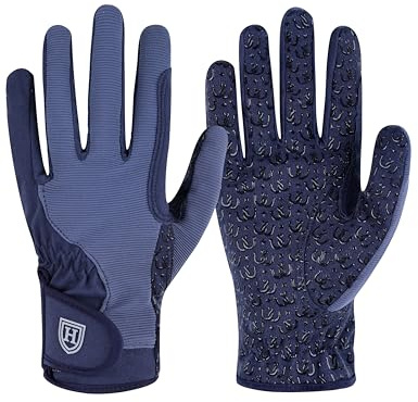 Harrison Howard Women’s Horse Riding Gloves All-Season Lightweight Non-Slip for Gardening, Running Equestrian Riding Gloves Navy S