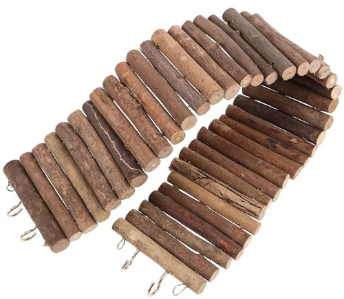Hemobllo Juguetes para Hámsters Escalera de Madera Flexible Puente Colgante para Actividades de Animales Pequeños para Jaulas de Hámsters