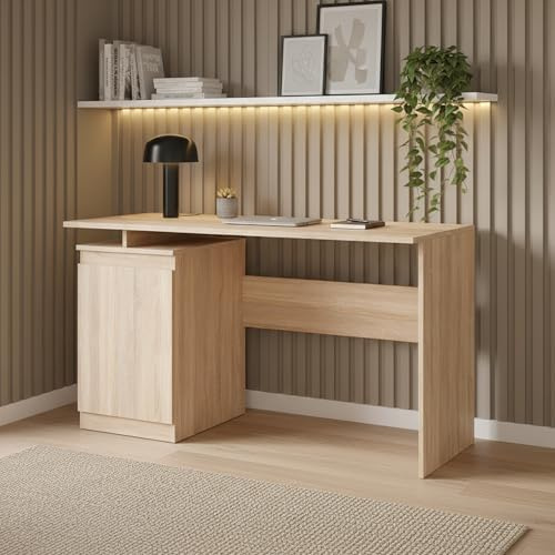 Komodee Schreibtisch SOLA Eiche Sonoma 120x73x59 cm Schloss