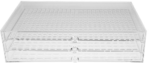 TOVINANNA 3-layer Acrylic Jewelry Organizer Box with Compartments for Beads, Nail Art, and Crafts Storage