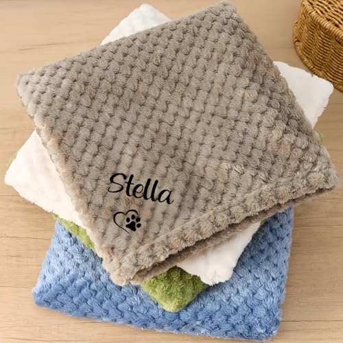 MEIEG Personalisierte Hundedecke Mit Namen Und Symbol, Weiche Flanell-Haustierdecken Nach Maß Für Große, Mittlere Und Kleine Hunde Und Katzen, Geschenk Für Tierliebhaber(45 * 65cm)