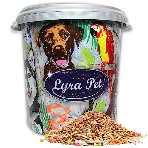 Lyra Pet® | 10 kg Streufutter in 30 L Tonne | Wildvogelfutter Ganzjährig | Mischfutter aus Getreide & Samen | Ideal für Vogelhäuser & Futterspender | Fetthaltiges Vogelfutter für Wildvögel