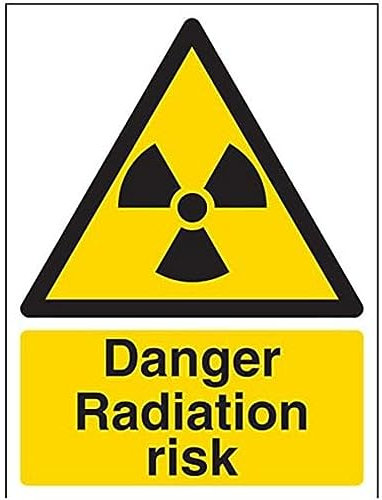 V Safety Danger Radiation Risk Warning Sign - 150mm x 200mm - 1mm Rigid Plastic