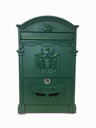 Buzón, diseño inglés con escudo, color VERDE