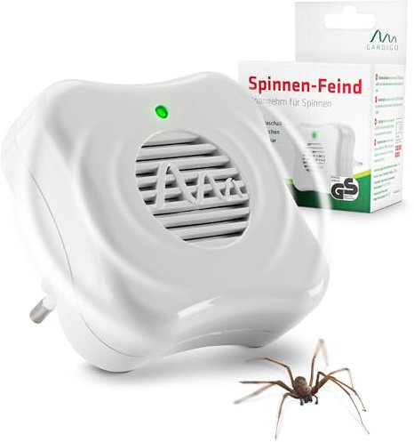 Gardigo Spinnenabwehr Ultraschall Stecker I Ultraschall Schädlingsbekämpfer für das Haus gegen Spinnen | 25m² | 27 kHz | Anti Spinnen Stecker | Insektenabwehr Insektenstecker
