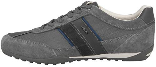 Geox U Wells C, Sneakers Uomo, Grigio (Dk Grey), 45 EU