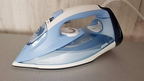 Philips Azur Steam Iron with 180g Steam Boost, 2400W & SteamGlide Soleplate – Blue/White – GC4532/26