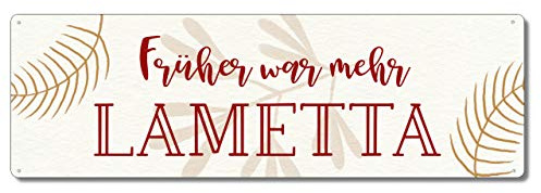 Interluxe Metallschild - Früher war mehr Lametta - Schild als Weihnachtsdeko Blechschild Weihnachtsschild